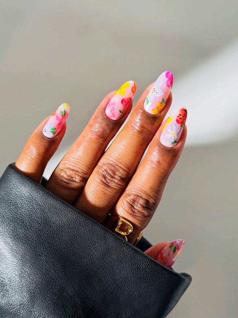 floral manicure