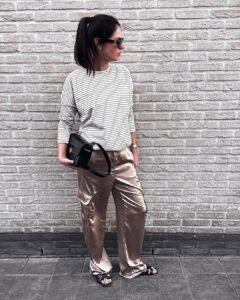 metallic trouser