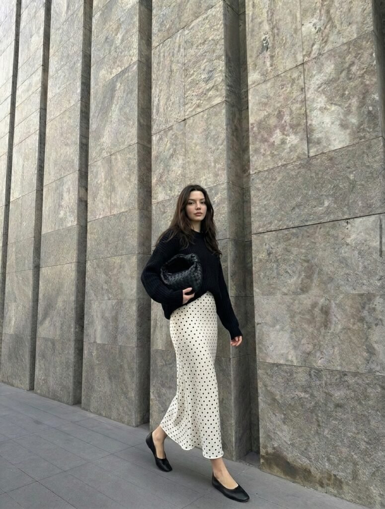 polka dot spring outfit